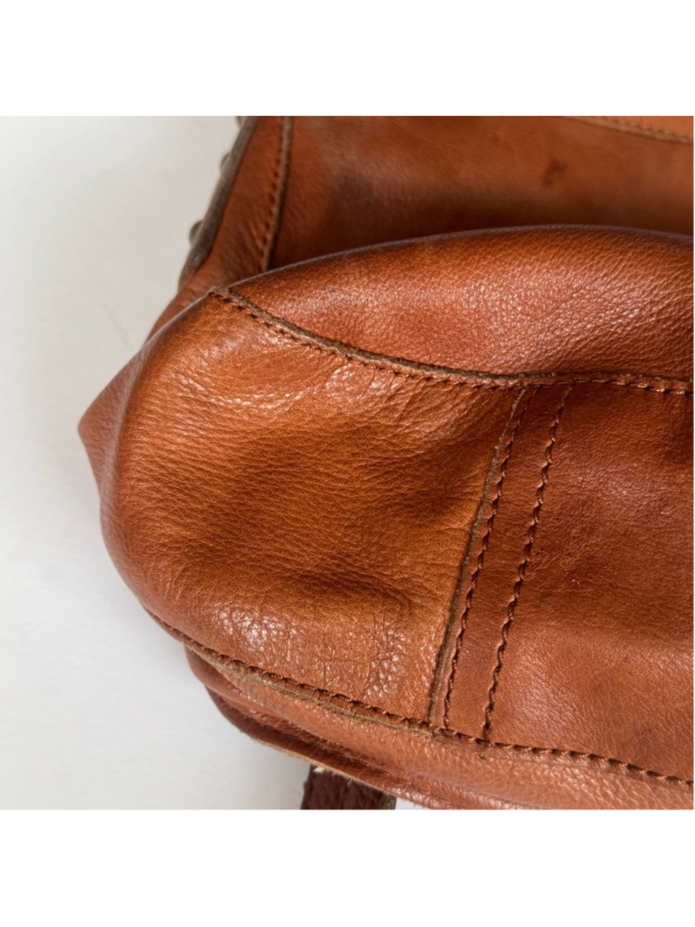 Lucky Brand Brown Leather Studded Crossbody Messenger Bag Boho Western - Picture 12 of 13
